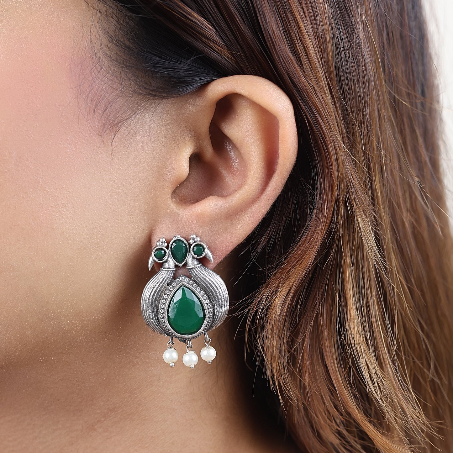 Peacock Pearl Earring