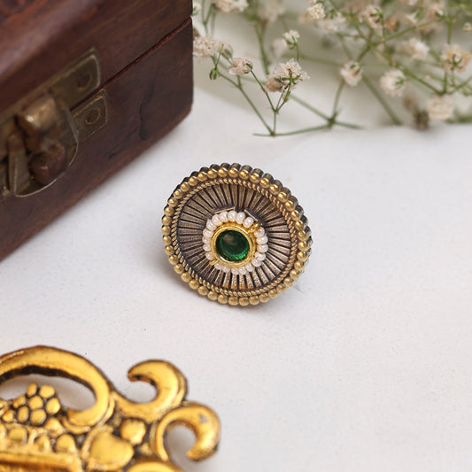 Oval Stone Cocktail Style Green