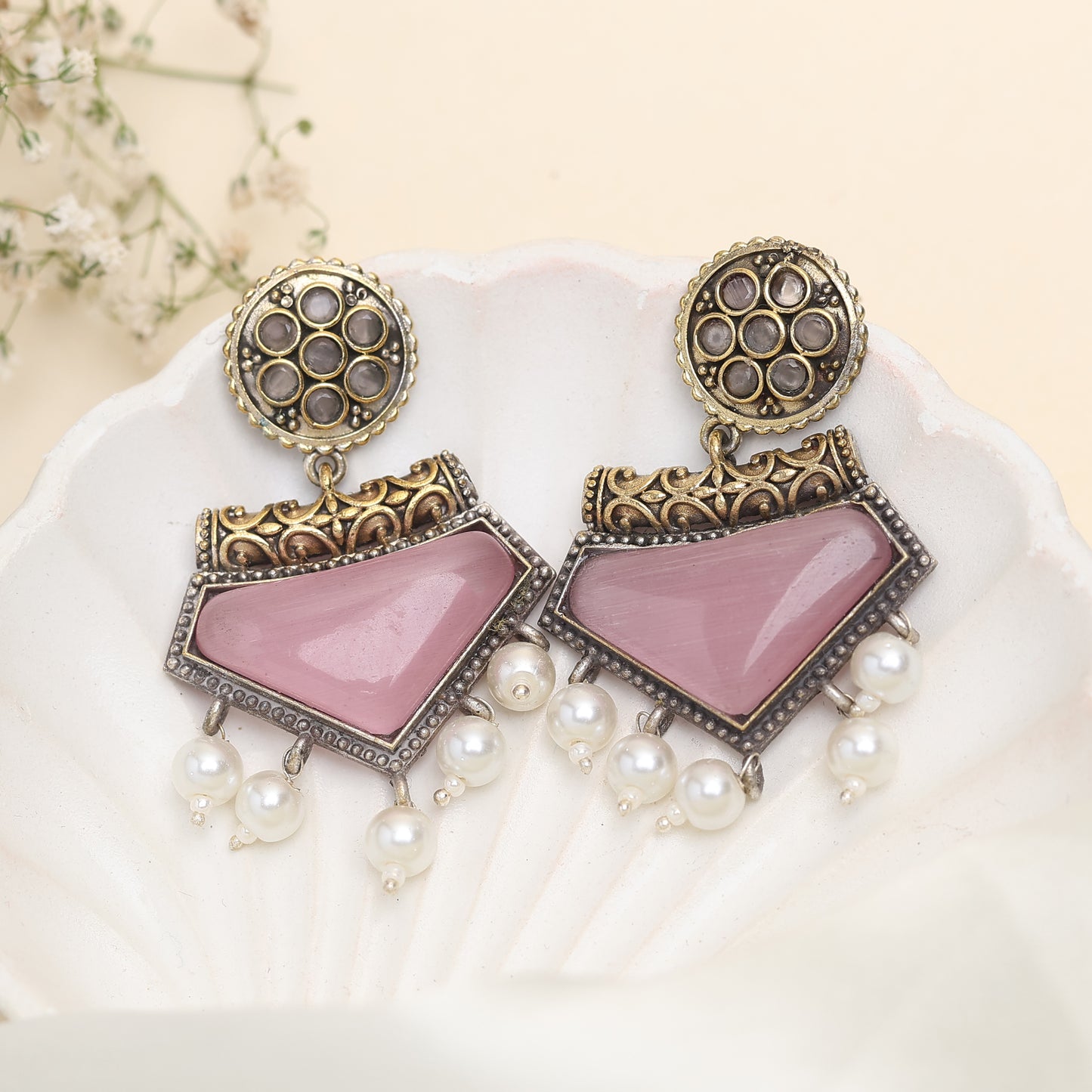Rani Meena Stone Earring