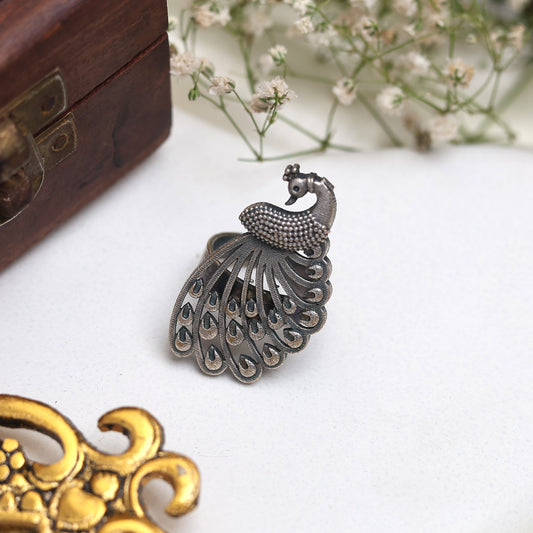 Peacock Silver Ring