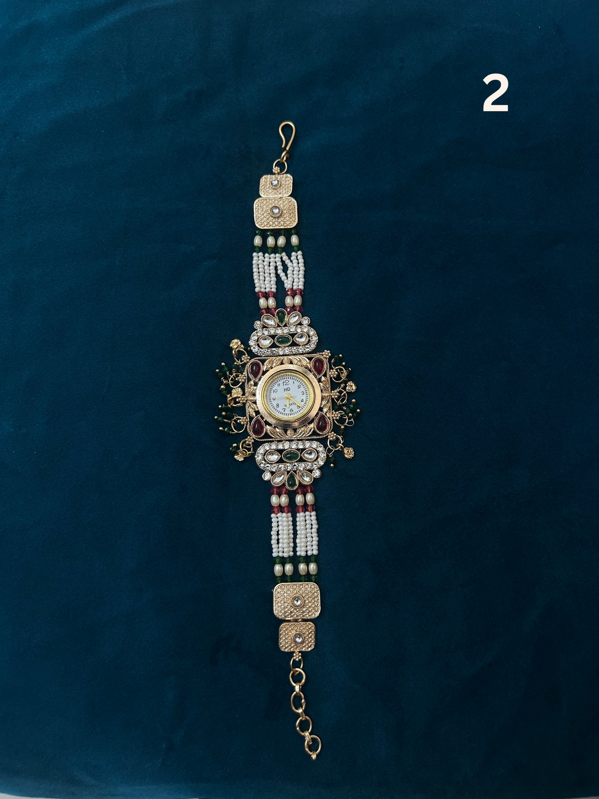 Kashmiri pearl strands watch ( large size )