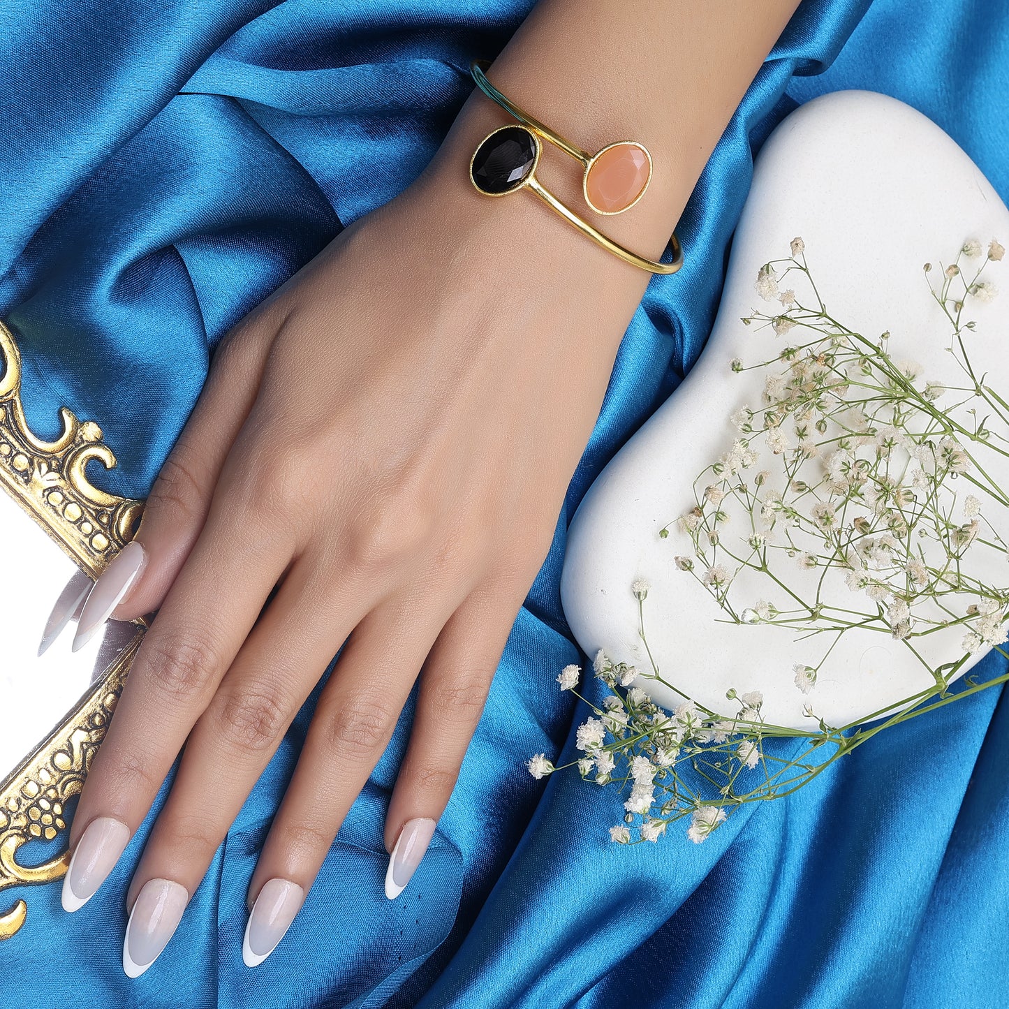 Black Onyx Pink Chalcedony