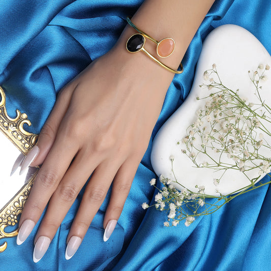 Black Onyx Pink Chalcedony