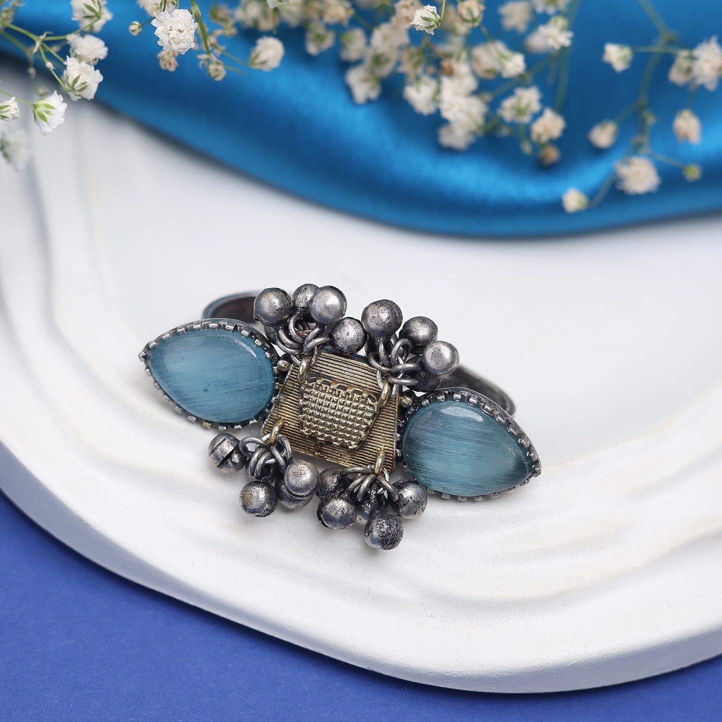 Ornate Shield Ghungroo Blue