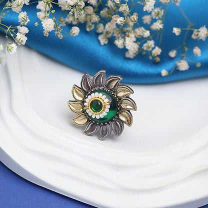 Petals Multi Stone Green