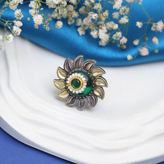 Petals Multi Stone Green