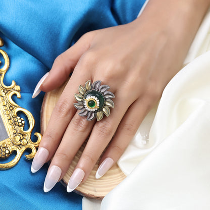 Petals Multi Stone Green