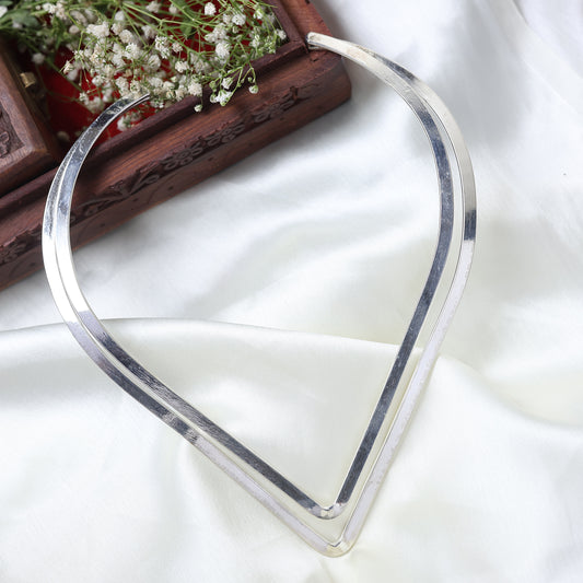 Party wear 2 line silver choker