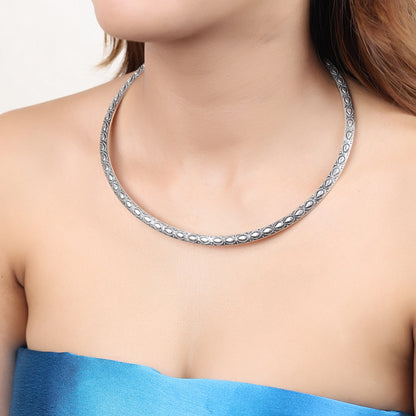 Sterling Engraved wheat Choker