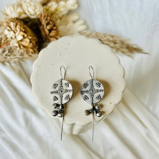 Floral ghungroo ear cuffs