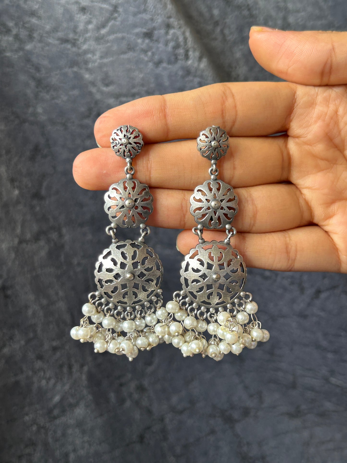 Three Tier Mandala Dangler Earrings