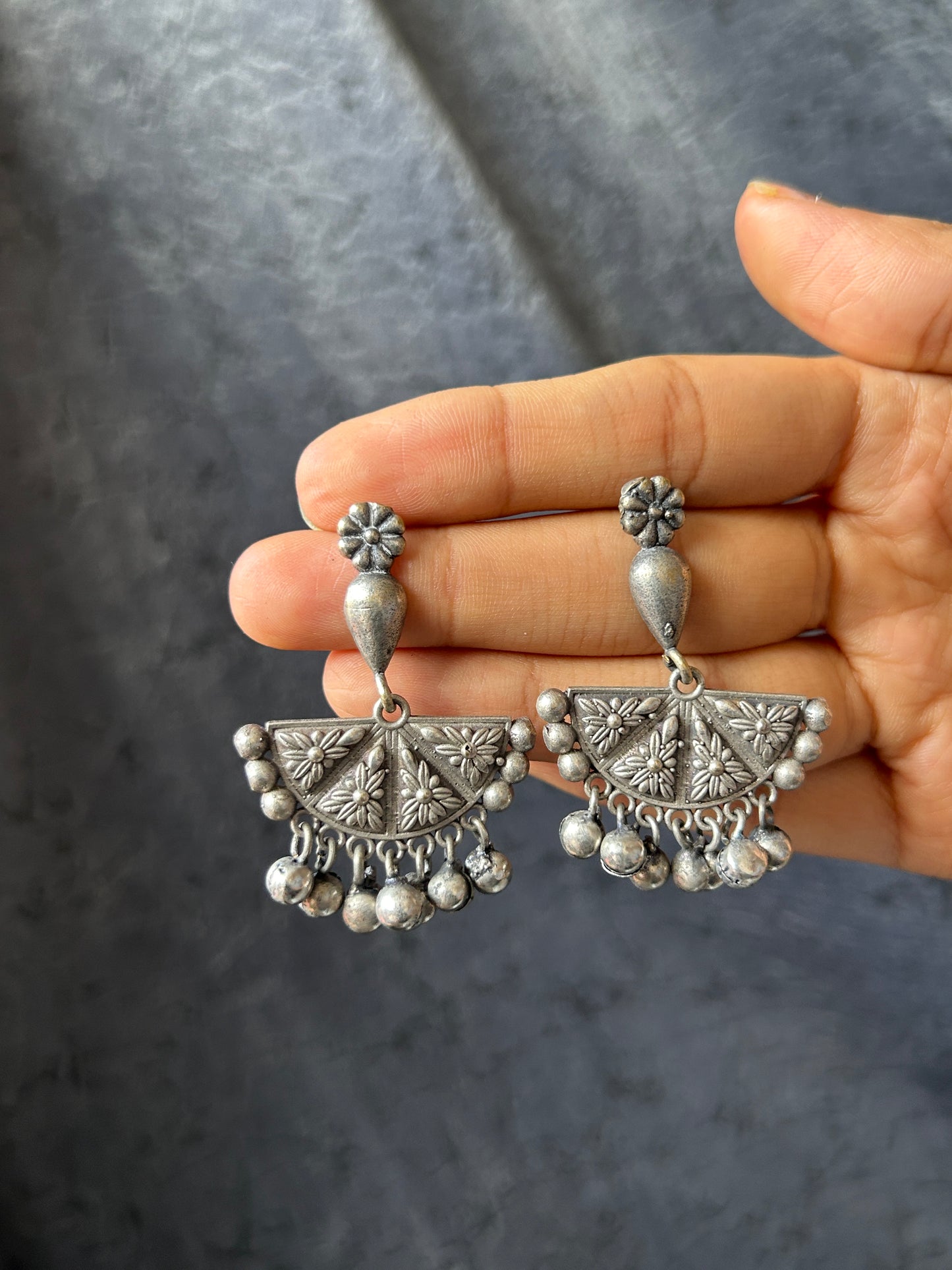 Antique silver semi circle ghungroo
