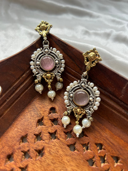 Pastel pink chandrika earring