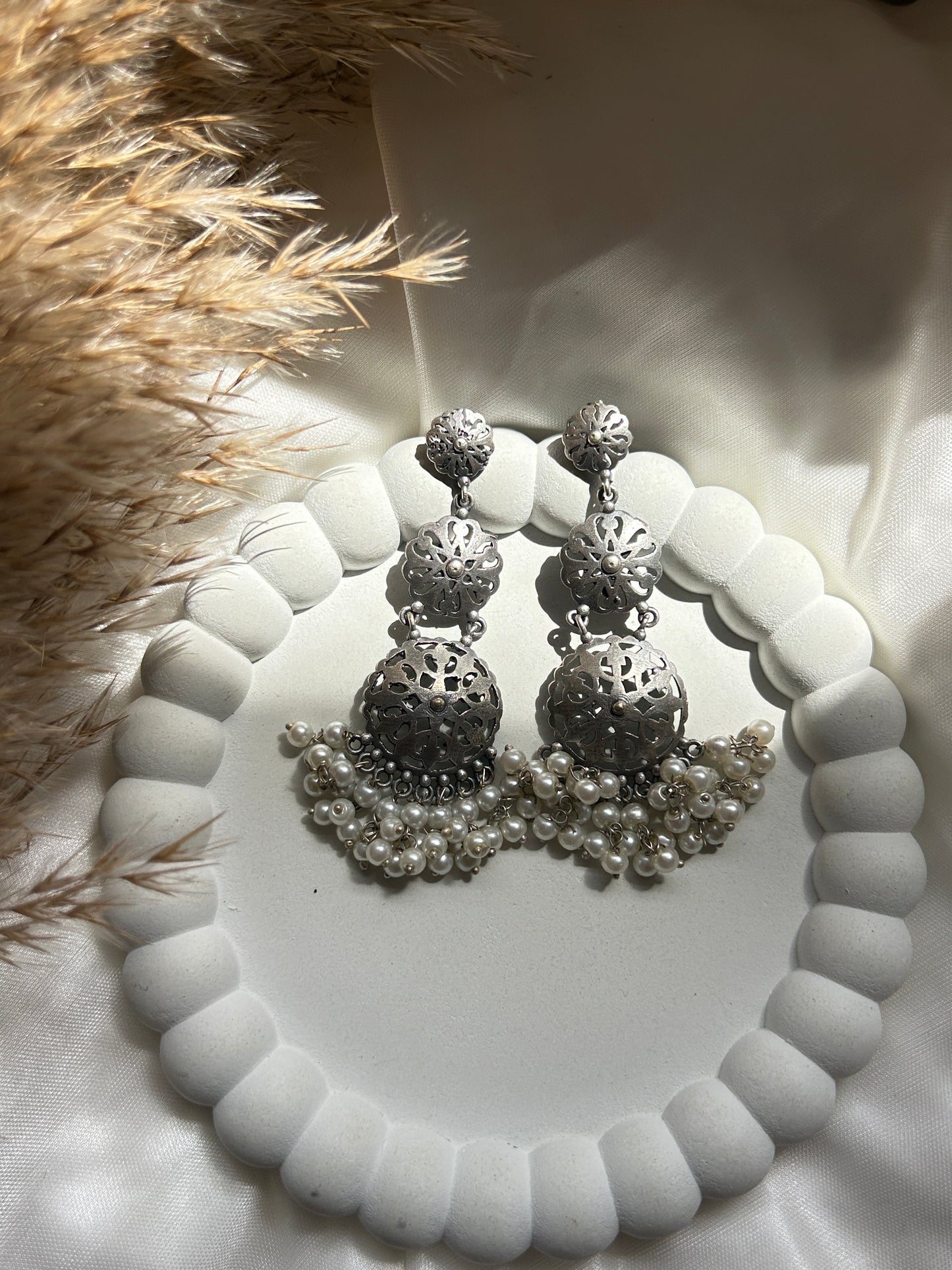 Three Tier Mandala Dangler Earrings