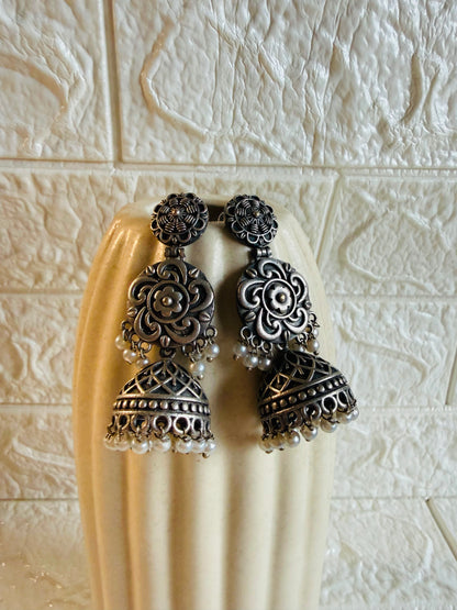 Floral tiered jhumkha