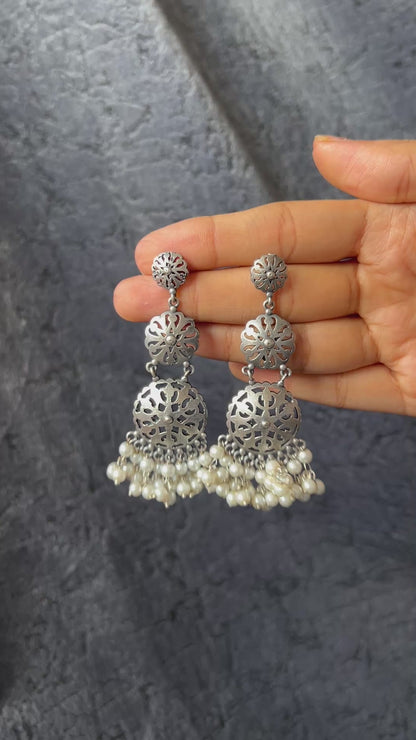 Three Tier Mandala Dangler Earrings